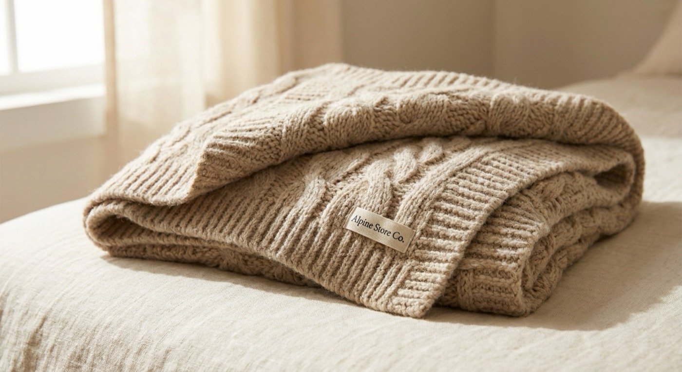 Merino wool throw blanket from The Alpine Store home collection