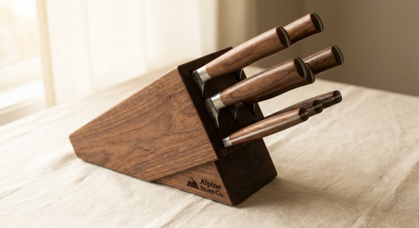 Walnut Knife Block Set
